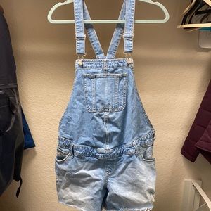 Isabel Maternity Short Denim Overalls Adjustable Women’s Size 8
